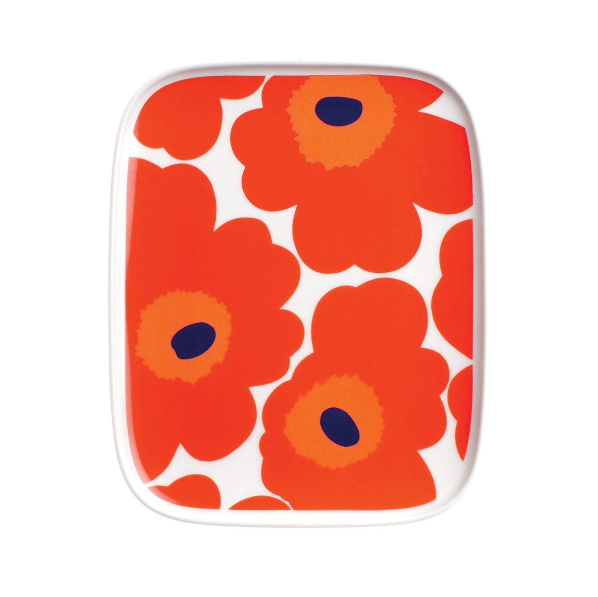 Marimekko Unikko plate 15x12 cm red-white