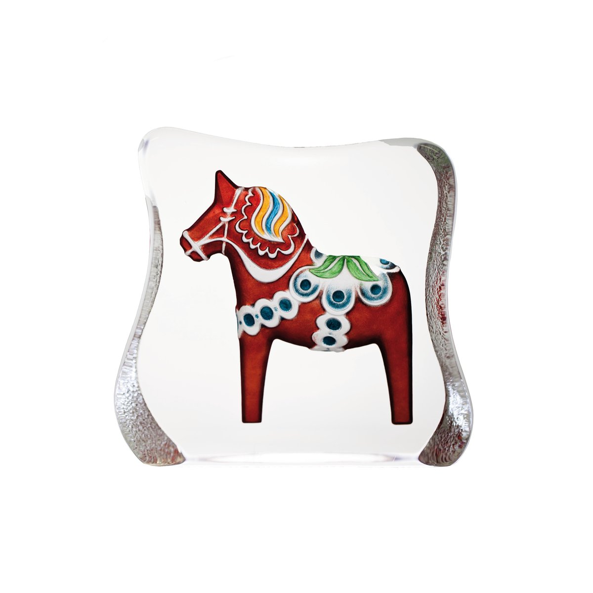 Målerås Glasbruk Dalecarlian horse sculpture small red