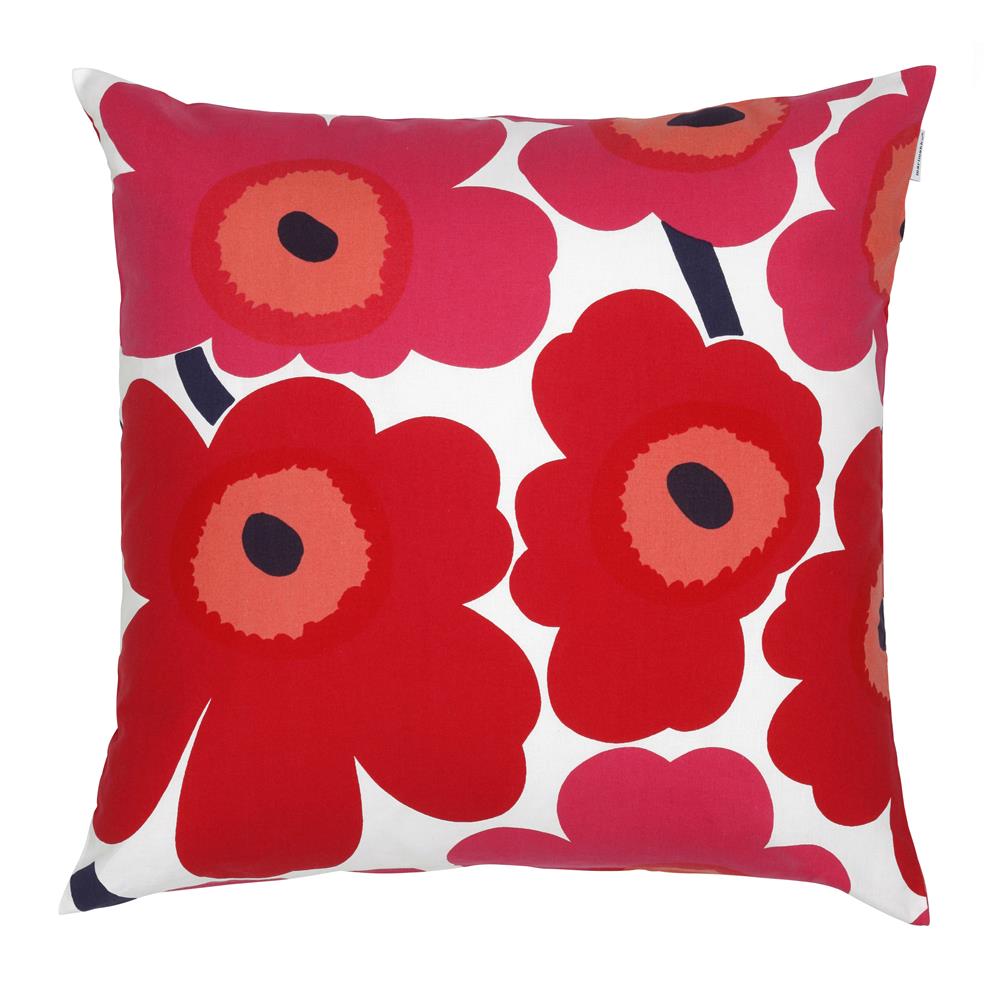 Marimekko Pieni Unikko Kissenbezug 50x50cm Rot-marinblau