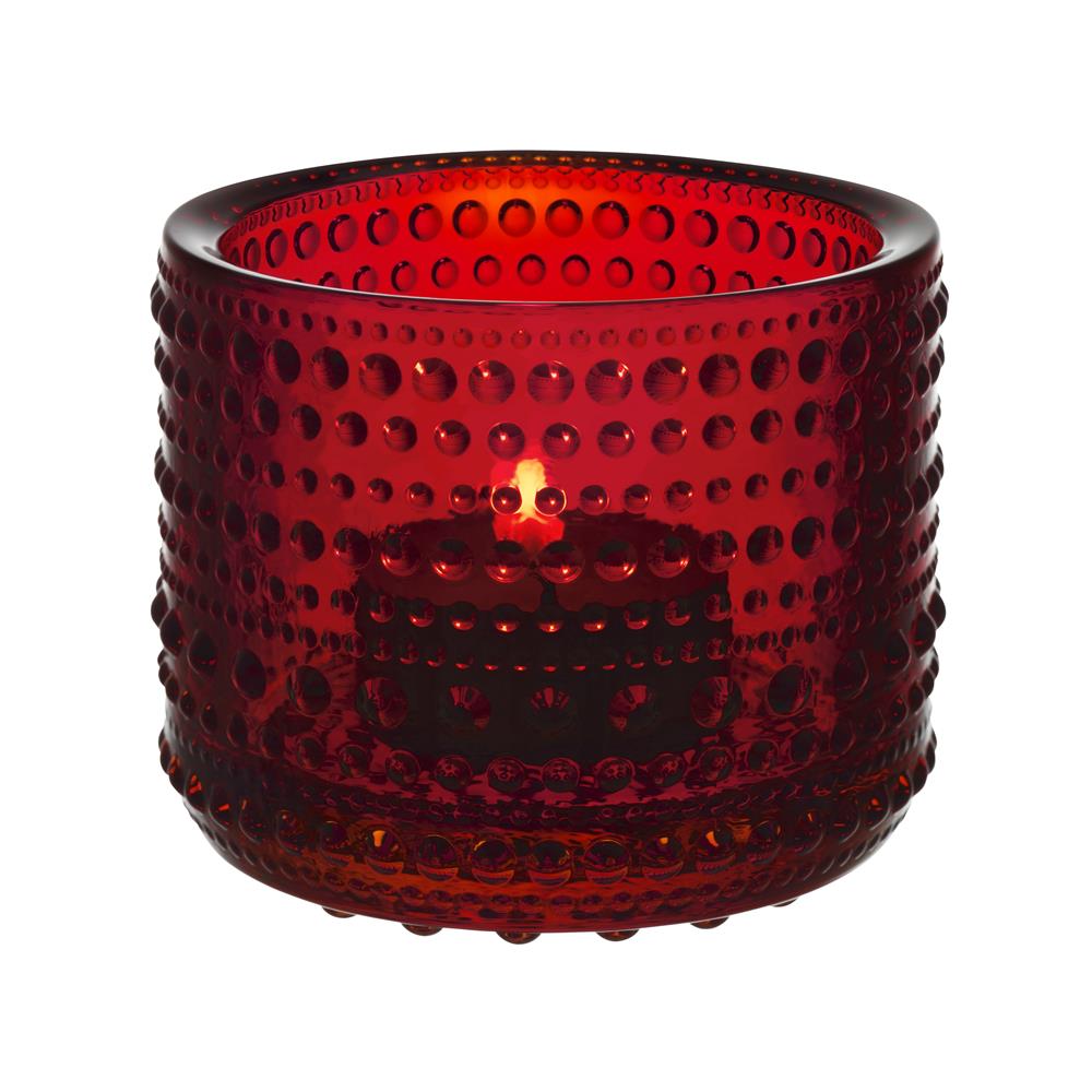 Iittala Kastehelmi candleholder Cranberry