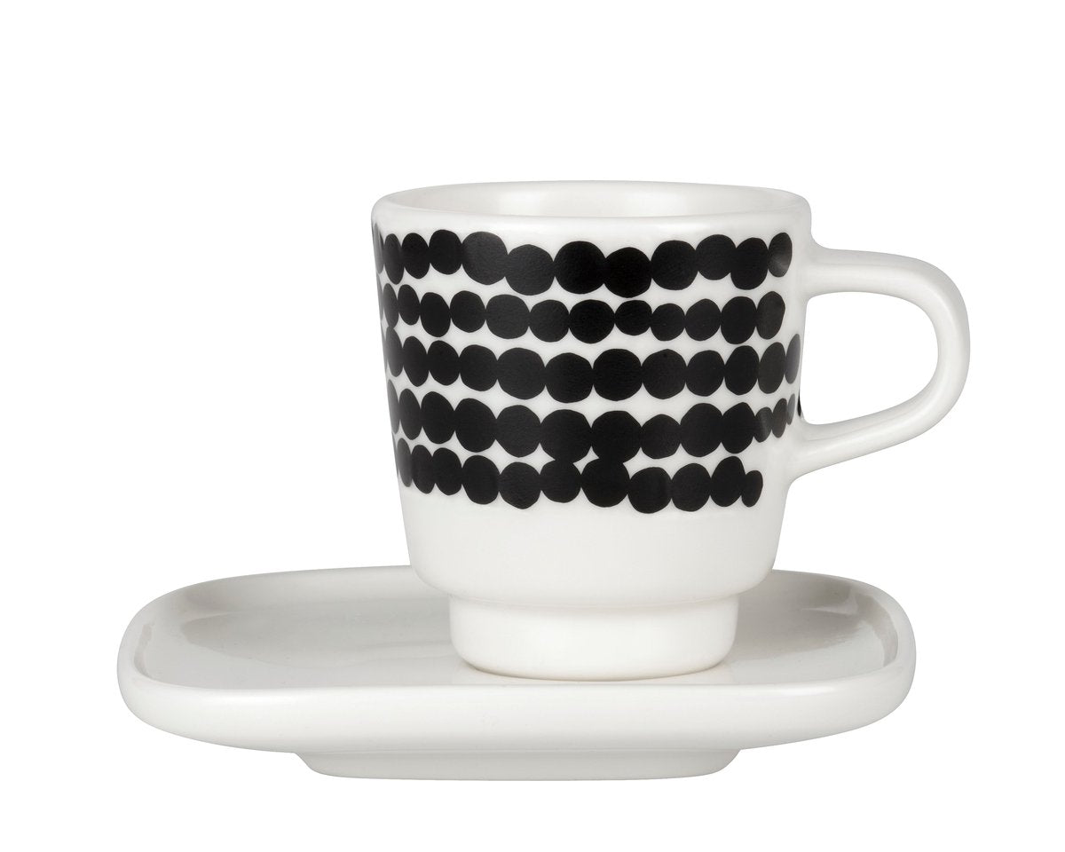 Marimekko Räsymatto espresso cup black-white