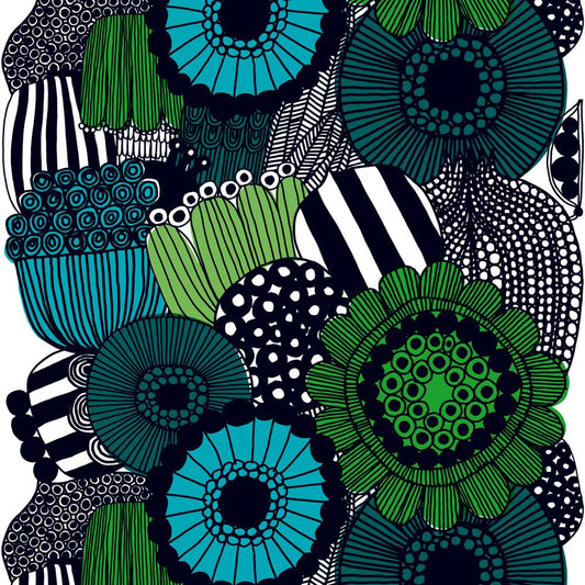 Marimekko Siirtolapuutarha oilcloth blue-green