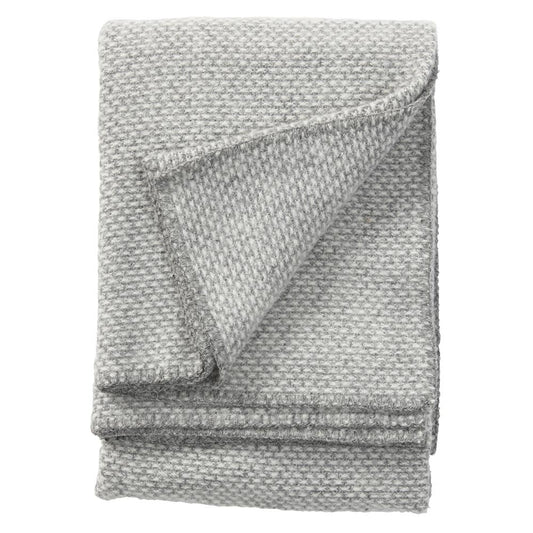 Klippan Yllefabrik Domino wool throw light grey