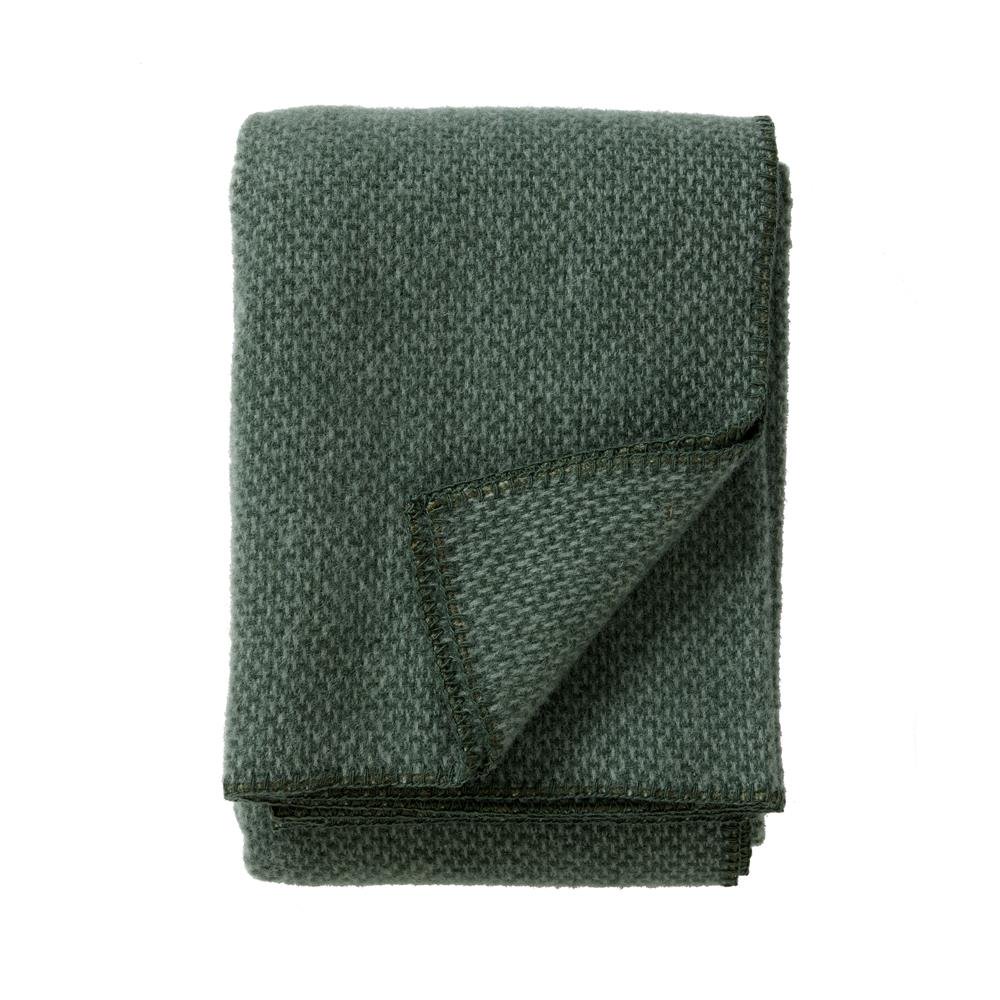 Klippan Yllefabrik Domino wool throw green