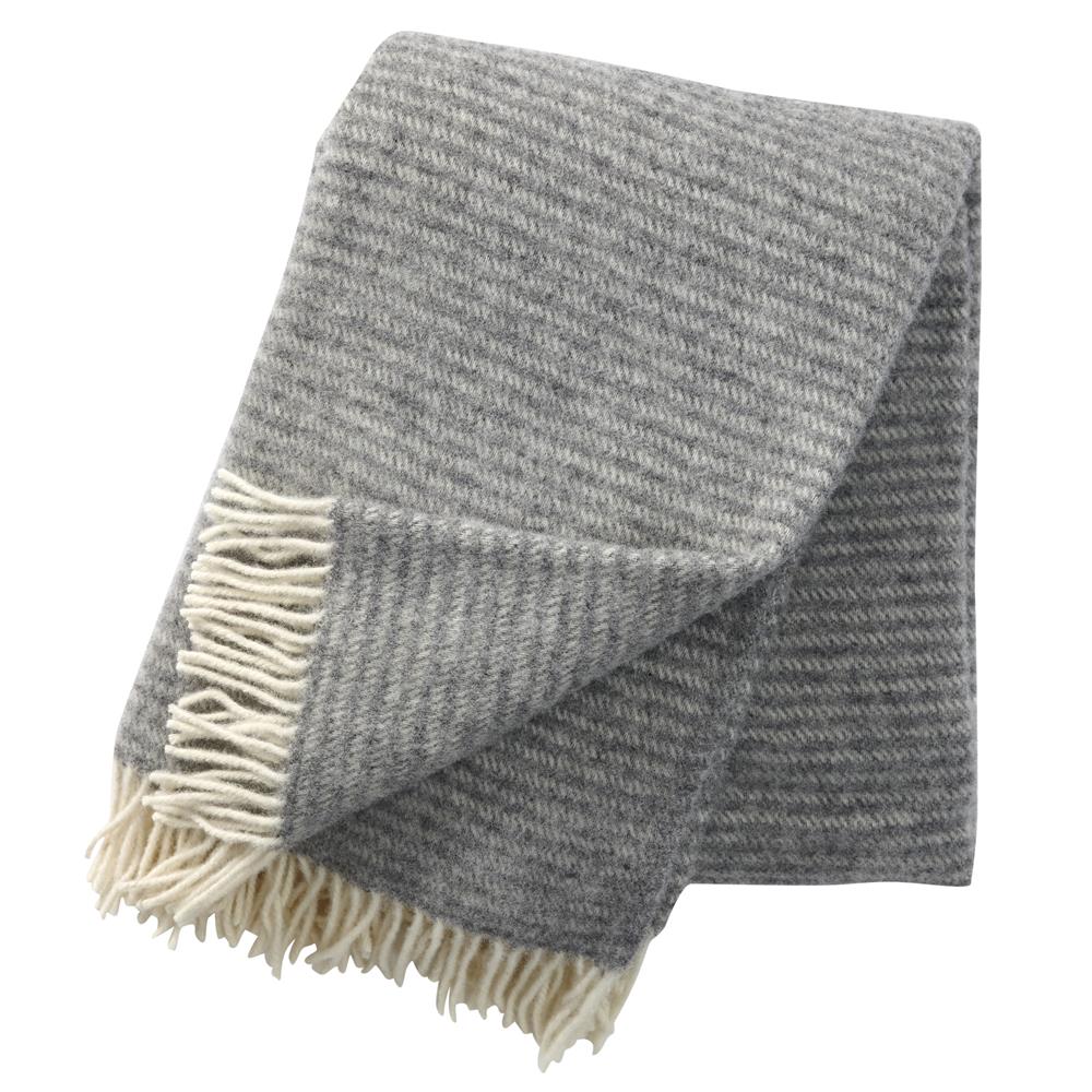 Klippan Yllefabrik Ralph wool throw Light grey