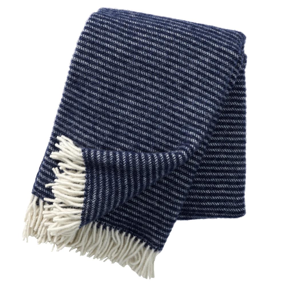 Klippan Yllefabrik Ralph wool throw navy