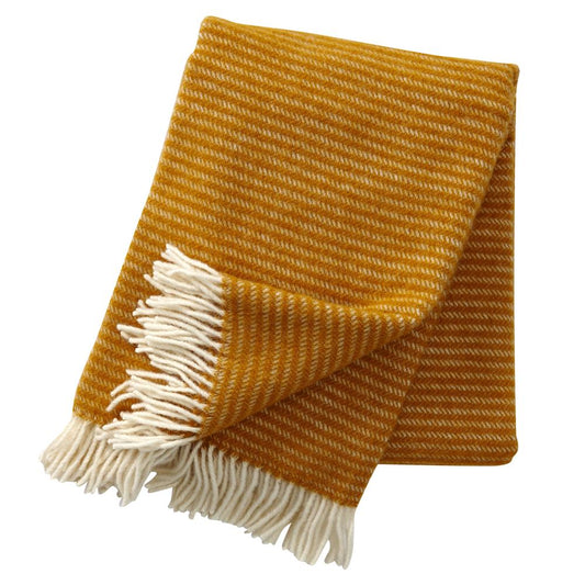 Klippan Yllefabrik Ralph wool throw mustard yellow