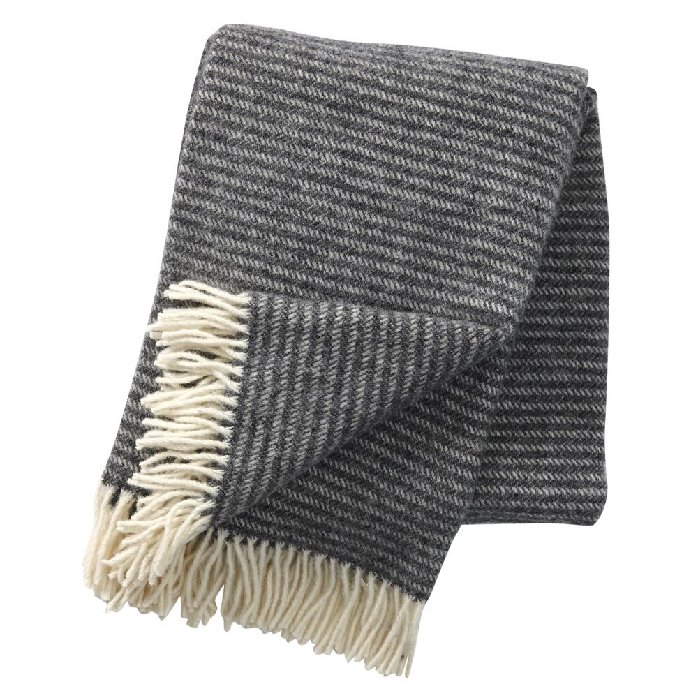 Klippan Yllefabrik Ralph wool throw dark grey