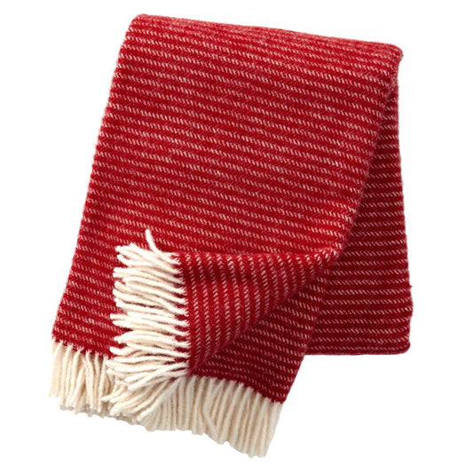 Klippan Yllefabrik Ralph wool throw red