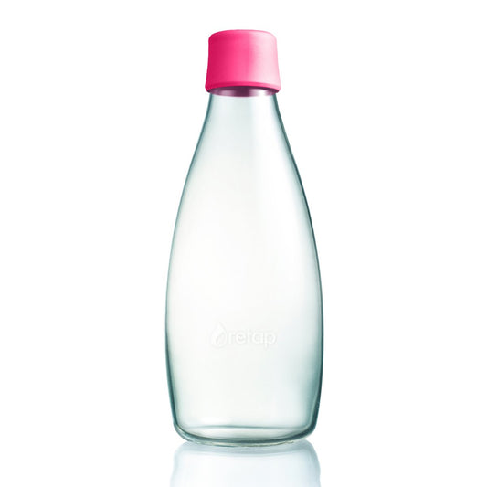 Retap Retap glass bottle 0.8 l pink