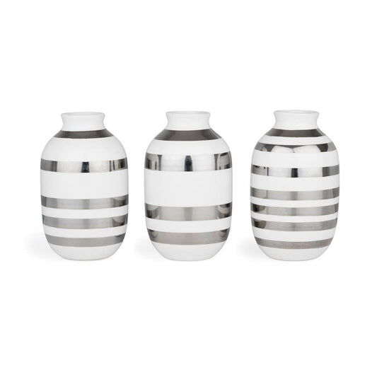 Kähler Omaggio miniatyrvas 3-pack silver-vit