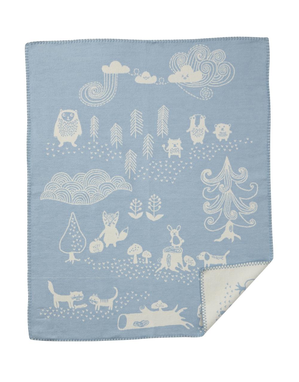 Klippan Yllefabrik Little Bear Kinderdecke Blau