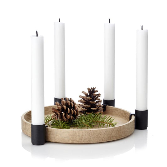 Applicata Luna candleholder oak-black