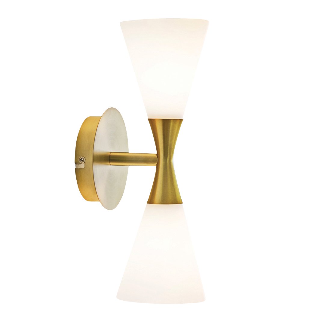 Herstal Harlekin duo wall lamp brass-white