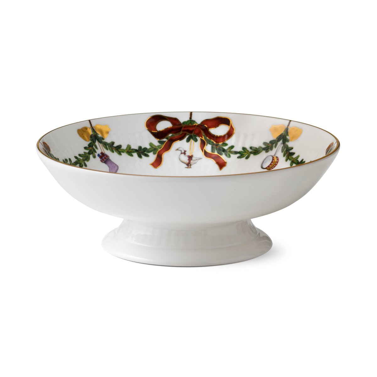 Royal Copenhagen Star Fluted Christmas skål på fot 6 cm