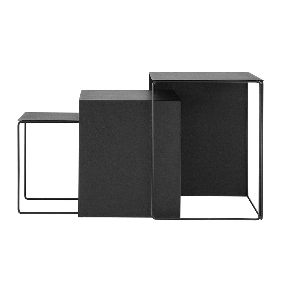 ferm LIVING Cluster bord 3-pack svart