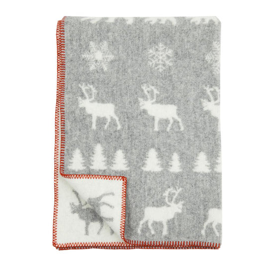 Klippan Yllefabrik Wilderness childrens blanket grey