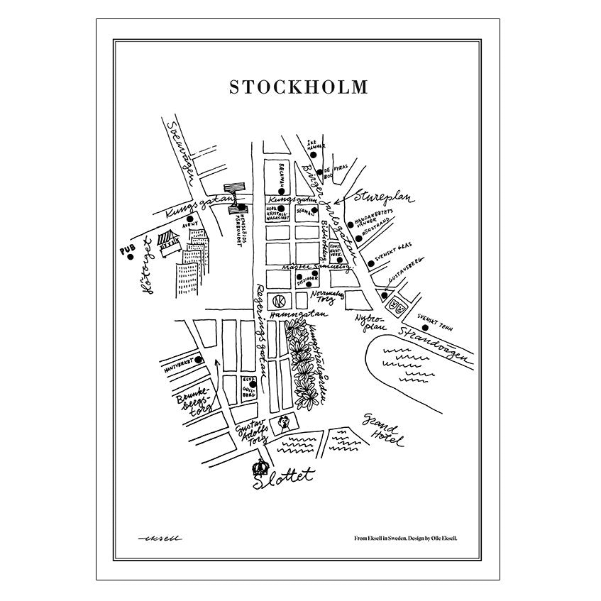 Olle Eksell Stockholm poster 50x70 cm