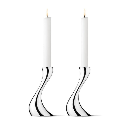 Georg Jensen Cobra candleholder 2-pack small, 16 cm