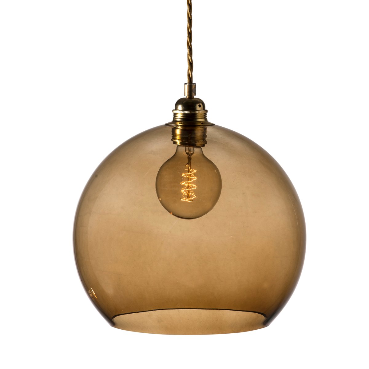 EBB & FLOW Rowan pendant lamp L, Ø 28 cm Chestnut brown