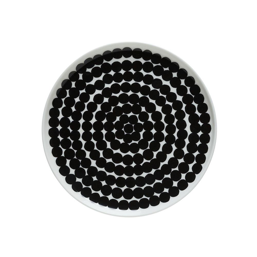 Marimekko Räsymatto plate Ø 20 cm black-white