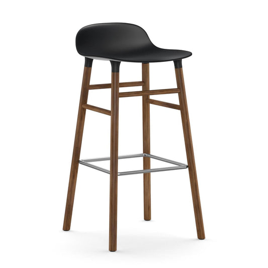 Normann Copenhagen Form barstool walnut legs Black