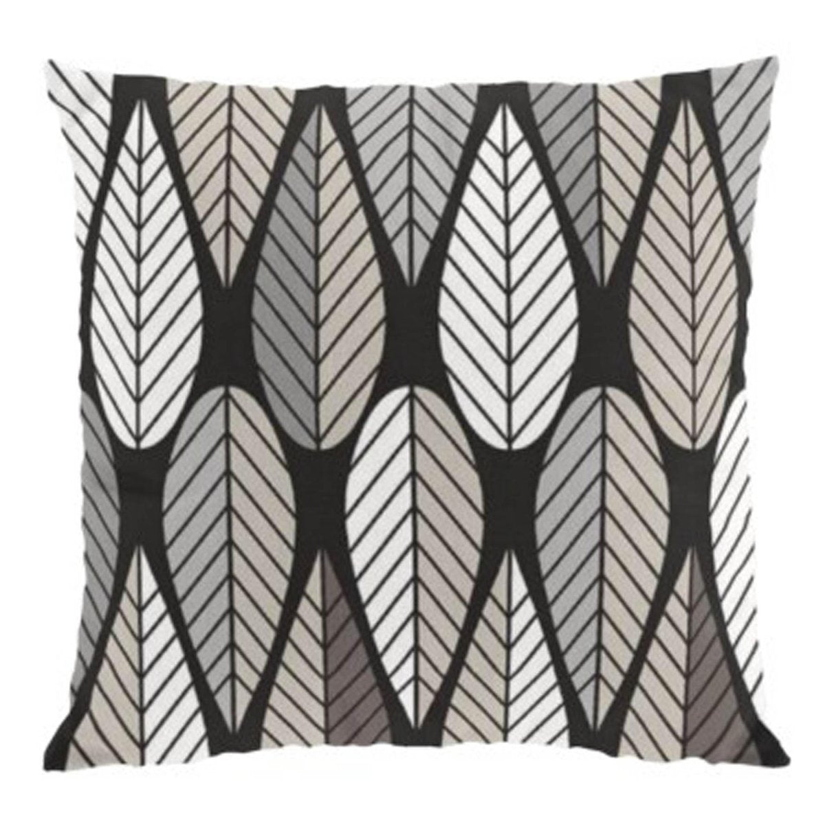 Arvidssons Textil Blader cushion cover grey-white-black