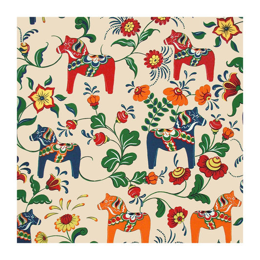 Arvidssons Textil Dala horse oilcloth multi