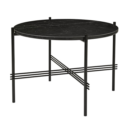 GUBI Ts sofa table black legs O 55 Cm Black marble