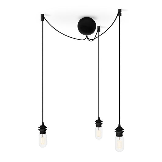 Umage Cannonball ceiling cup with 3 cords black