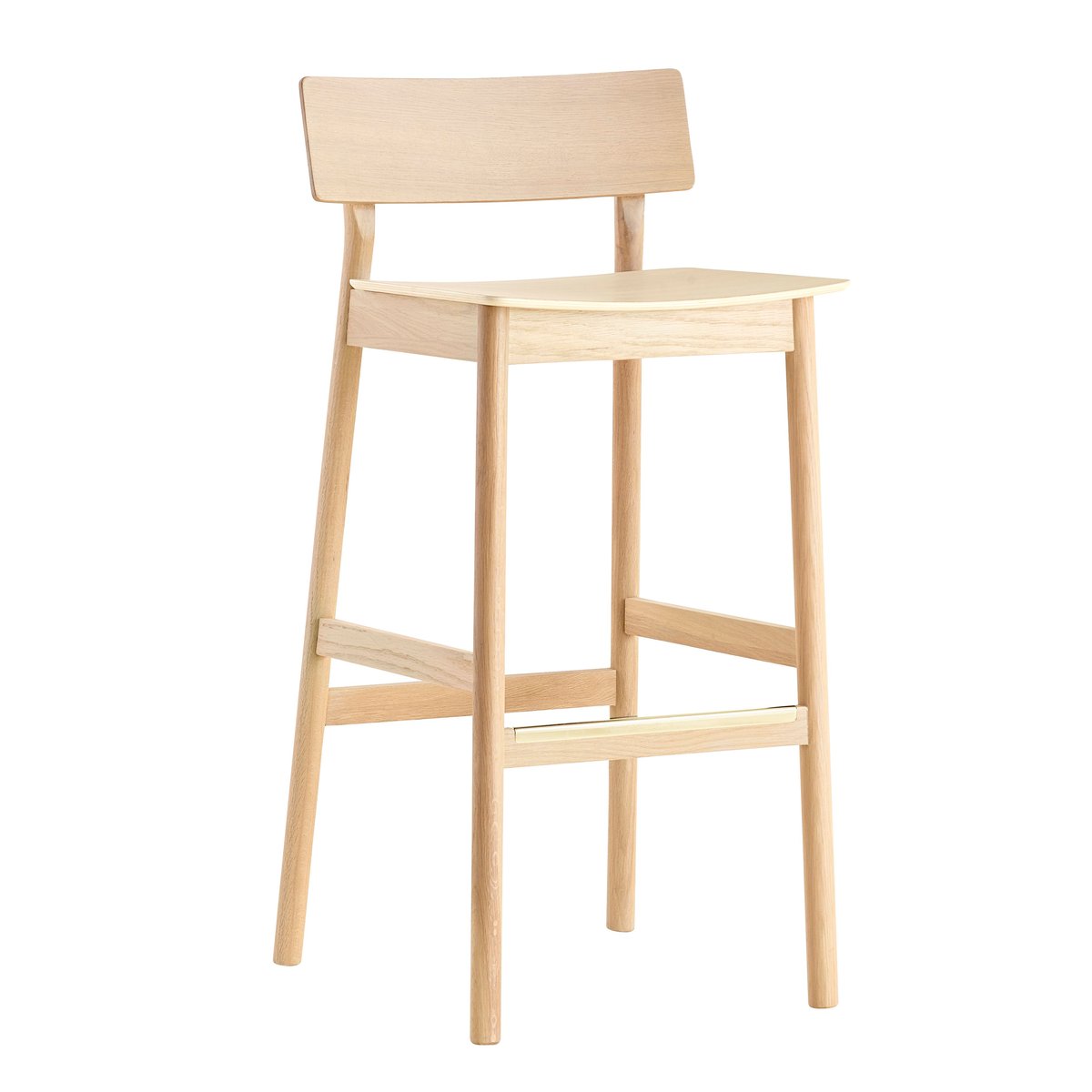 Woud Pause barstool 75 cm White-pigment oak