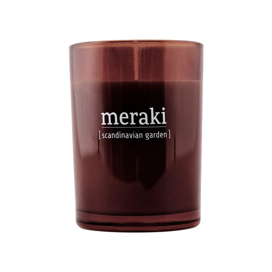 Meraki Meraki scented candle brown glass 35 hours scandinavian garden