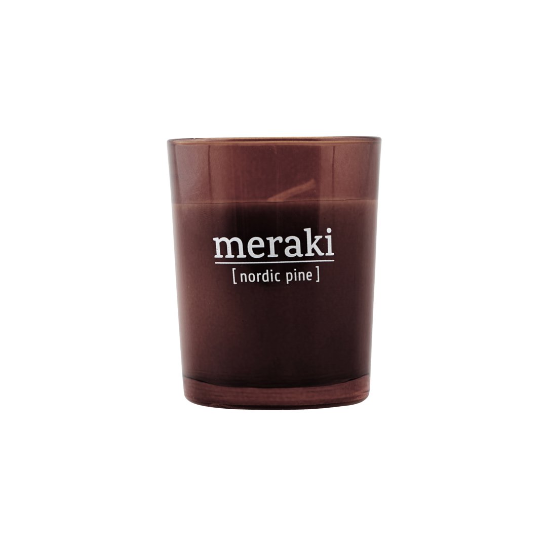 Meraki Meraki doftljus brunt glas 12 timmar Nordic pine