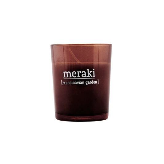 Meraki Meraki doftljus brunt glas 12 timmar Scandinavian garden