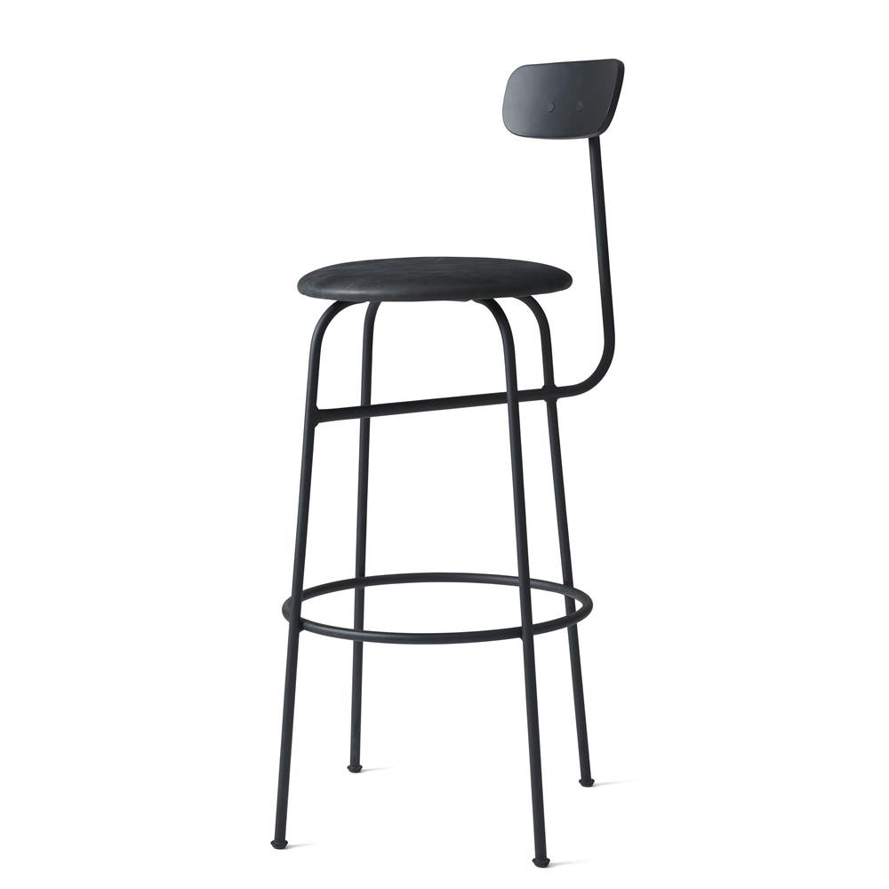 Audo Copenhagen Afteroom barstool leather seat Black-black