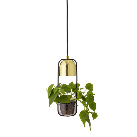 Bloomingville Bloomingville ceiling lamp with hanging basket Ø10 cm clear-gold