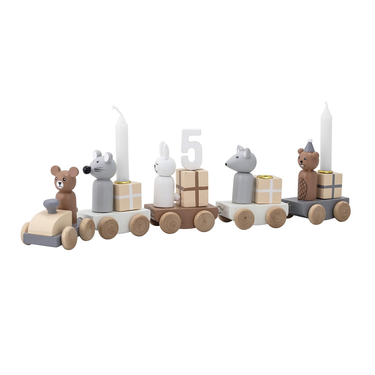 Bloomingville Birthday train wooden toy multi