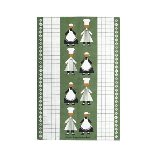 Almedahls Kökspolka kitchen towel green