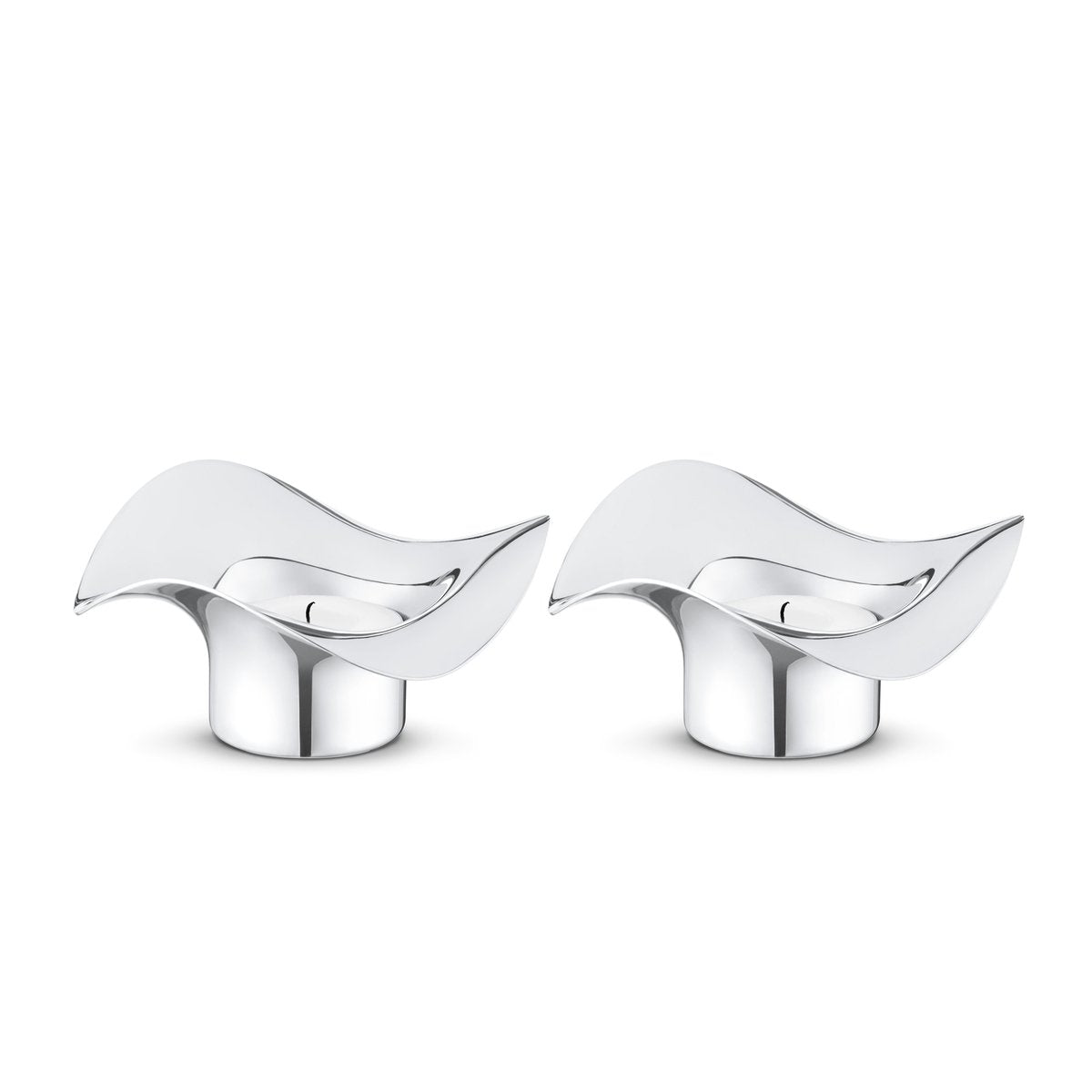 Georg Jensen Cobra candle holder 2-pack stainless steel