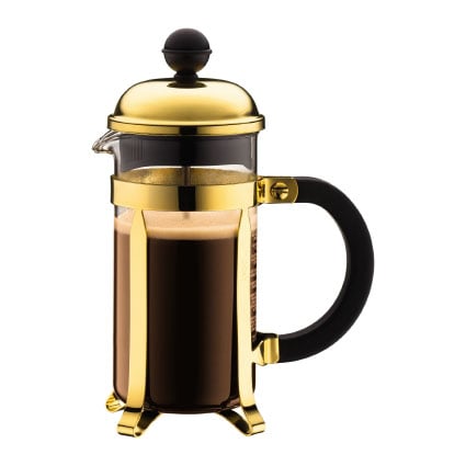 Bodum Chambord coffee press gold 3 koppar