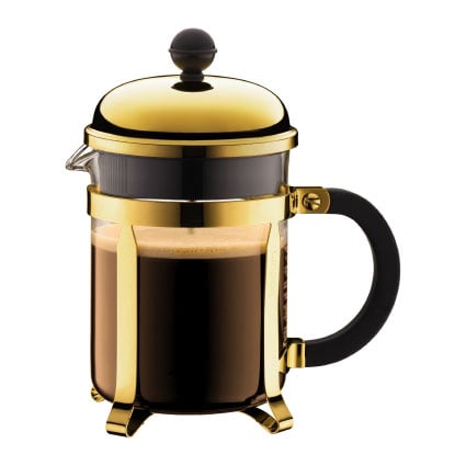 Bodum Chambord coffee press gold 4 koppar