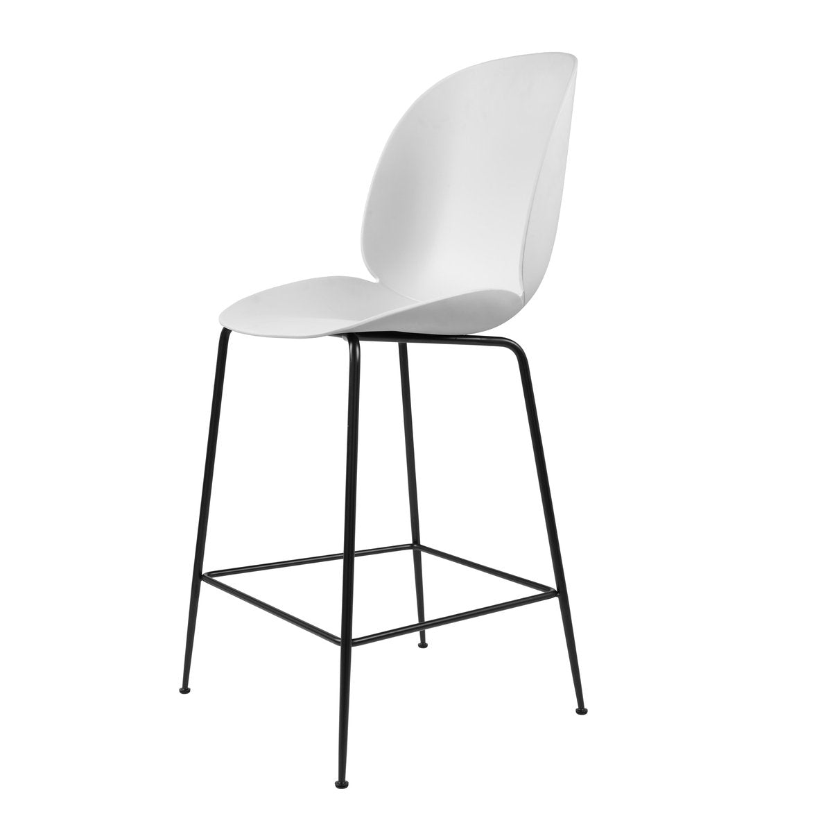 GUBI Beetle Barchair plastic black legs White