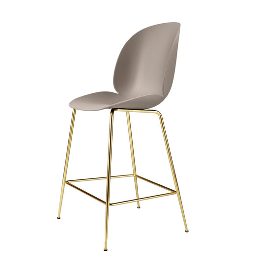 GUBI Beetle Barchair plastic with brass legs New beige