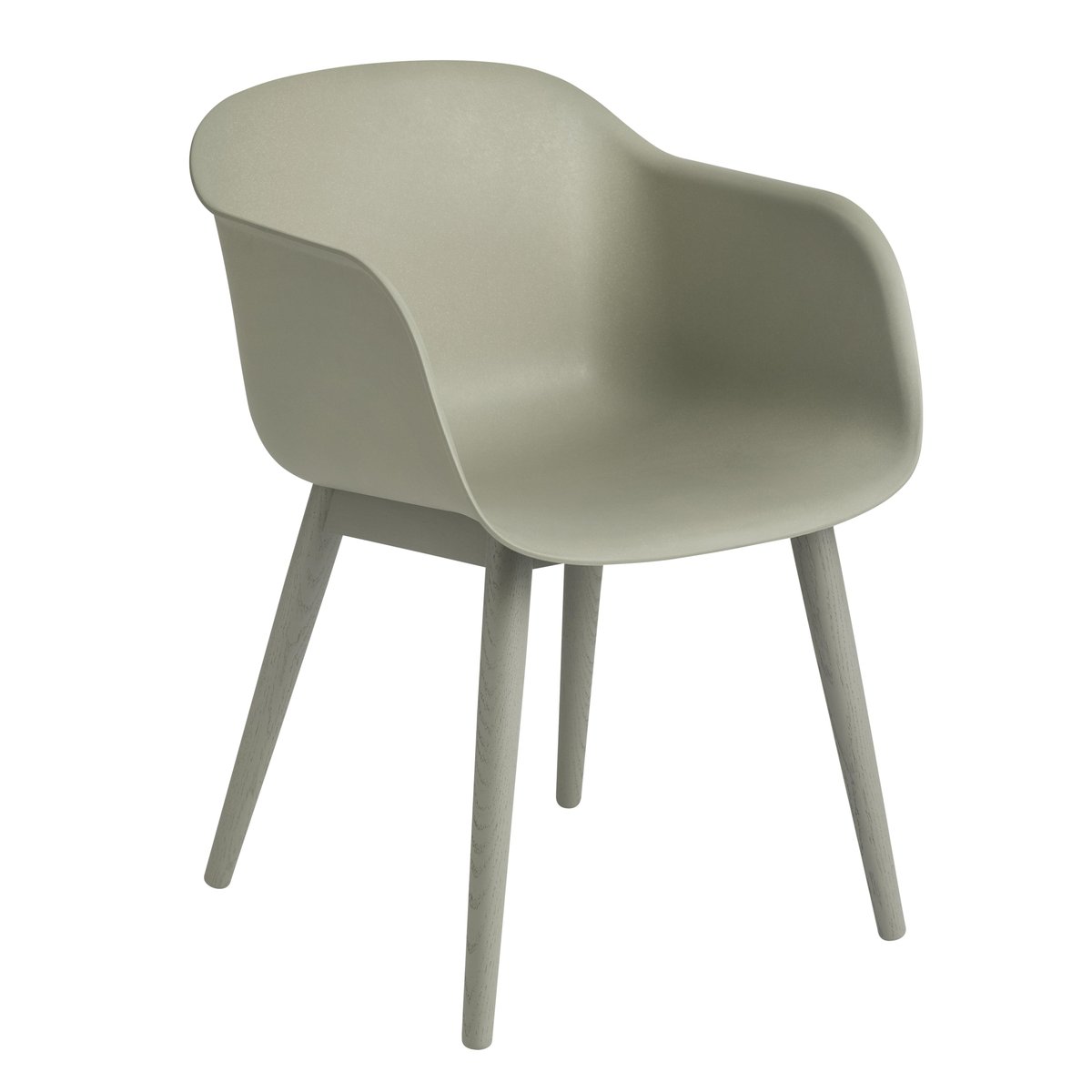 Muuto Fiber Armchair med träben Dusty green (plastic)