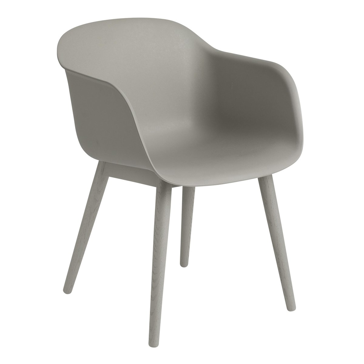 Muuto Fiber Armchair med träben Grey (plastic)