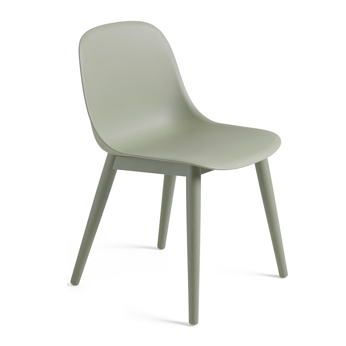 Muuto Fiber Side Chair med träben Dusty green (plastic)