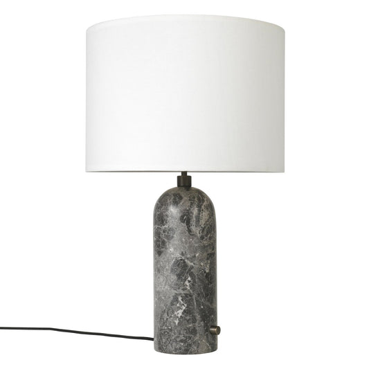 GUBI Gravity L table lamp grey marble + white shade