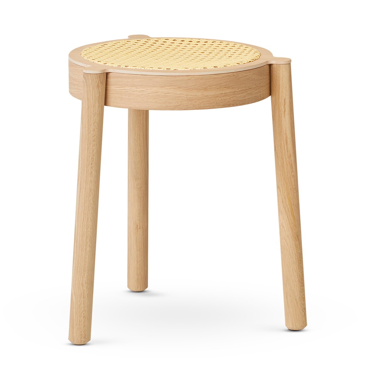 Northern Pal stool with rattan seat Light oak