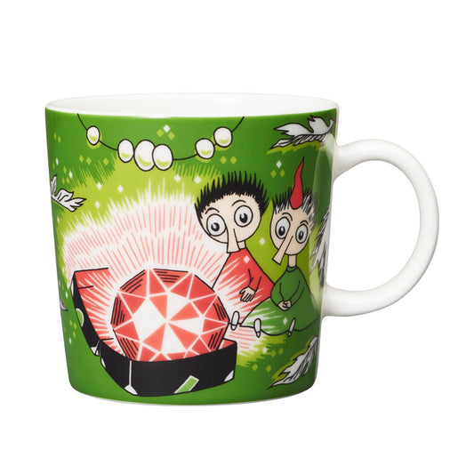 Arabia Thingumy & Bob King's Ruby Moomin mug green