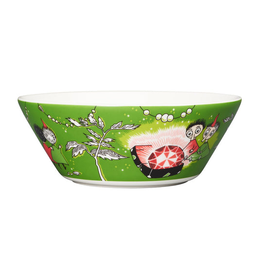 Arabia Thingumy & Bob King's Ruby Moomin bowl green